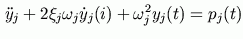 $\displaystyle \ddot{y}_j+2\xi_j \omega_j\dot{y}_j(i)+\omega_j^2 y_j (t)=p_j(t)$